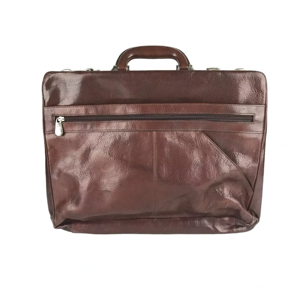 Wilsons Leather Unisex Brown Pelle‎ Studio Inner Pockets Divider Briefcase Bag